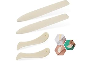 Ceihwa 4 Stück Falzbein für Papier Origami Falzbein Knochen Falzmesser Gebogenen Origami Werkzeug Bone Folder Geraden Falthilfe Papier Pfalzbeinn Spitz Knochen Werkzeug für Handgemachtes