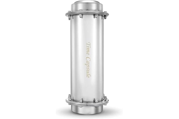 Jonoisax Capsule Temporelle Time Capsule - Anti-Corrosion étanche en Acier Inoxydable Conteneur de Capsule Durable Verrou pour de Futures,13.4Inch