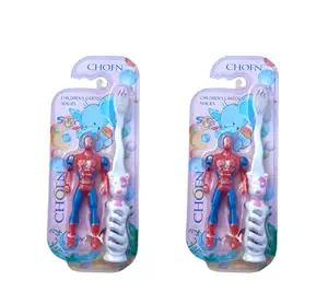 Cartoon series toothbrush for Children serlies kids with soft bristles with Mini toy ( pack of 2 set With Multicolored) style 7