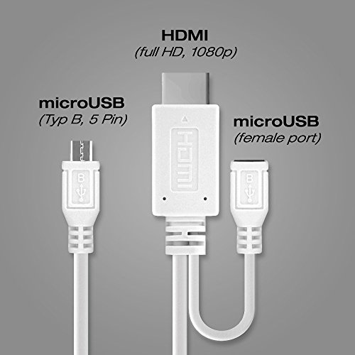 Cavo MHL adattatore, adattatore da micro USB 5-pin a HDMI ad HTC One M9 / One X / Sony Xperia Z1 / Z2 / Z3 / Z5, etc - 1,5m connetore es per immagini HD / transmissione audio