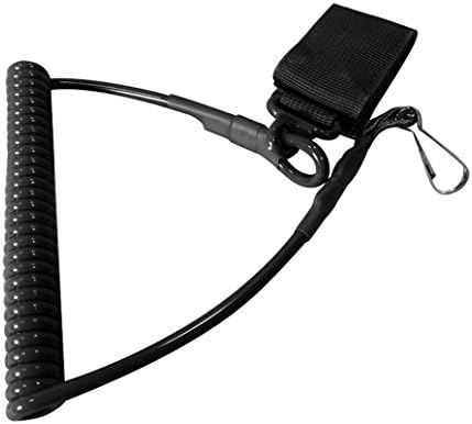 hscd1976 Multipurpose Tactical Handgun Spring Lanyard Sling Quick Release Secure Strap Keychain Hook (Black)