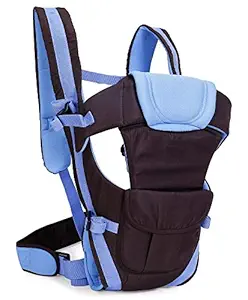 Chinmay Kids New Born Original, Deluxe Series-4 Way Carrying Position, with Wide Shoulder Straps, Adjustable Belts and Cushioned Inner portions Baby Carrier Cum Kangaroo Bag (Blue, Front Carry Facing Out)