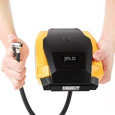 iOCHOW Compresseur Pneu iOCHOW CQ1, DC 12V, 3 Minutes, Gonfleur Pompe à 150 PSI, Un Gonfleur Electrique (Gonfleur Electrique Voiture) Pour Gonfler Une Variété De Pneus, écran HD LED