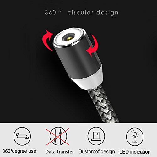 Magn  tique C  ble USB Lightning   USB C  Type C   Micro Charge Ultime Rapide   NO Synchro - 3 en 1 Nylon Tress   C  ble Chargeur en Aluminium pour iPhone  Samsung   Sauf S9     Nexus  Oneplus  Sony  Huawei  Nokia  New MacBook  ChromeBook Pixel  Nintendo Switch et d   autres appareils compatibles USB  1M noir 