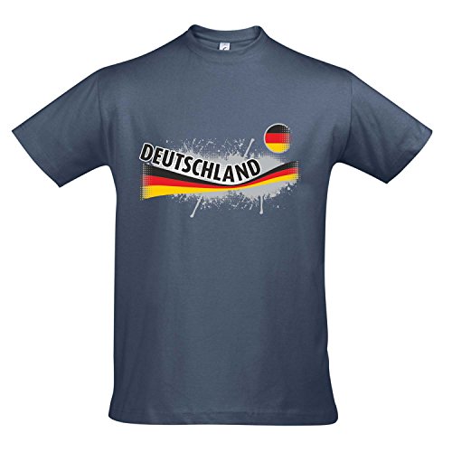Fanshirt Herren DEUTSCHLAND, Germany Ländershirt EM / WM Trikot S-XXL , Denim , XL