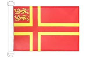 Pavillon nautique Normandie Croix de Olaf 2 lions 45x30cm - Drapeau de bateau normand 30 x 45 cm - AZ FLAG