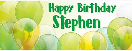 Birthday 1.33m Personalised Add A Name Printed Happy Party Banner (Green)