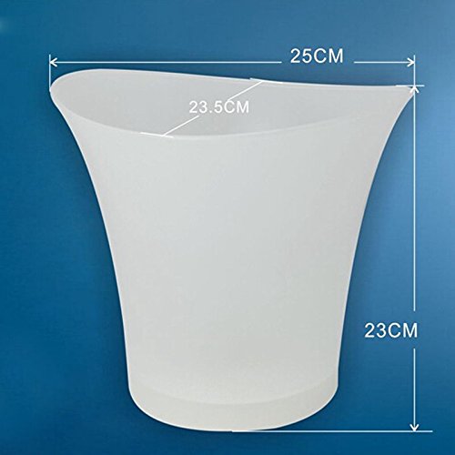 Generic Kunststoff Eiskübel Flasche mit LED Champagner Wein Bierkühler für Weihnachten Bar 5L – Weiß, 9,84 x 9,06 Zoll / 25 x 23 cm - 7