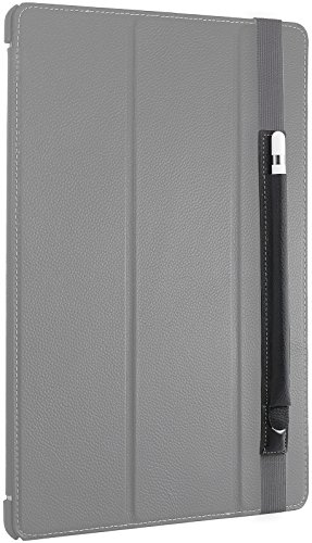 StilGut Pencil-Halter für Apple 12,9″ iPad Pro aus echtem Leder mit Lightning-Adapter-Fach. Stift-Halterung zur sicheren Aufbewahrung des Apple Pens, Schwarz - 5
