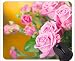 Produktbild Rechteck-Mausunterlage, rosa Blumen-Rosen-Blume - genähte Ränder
