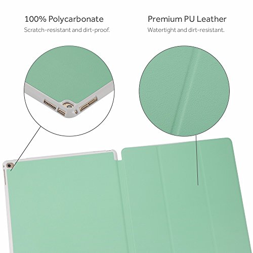 EasyAcc iPad Pro 12.9 2015 Hülle Case – mit Standfunktion und Automatischem Schlaf Funktion für iPad Pro 12.9 2015 (Modellnummer A1673 A1674 A1675) – Minze Grün, Kunstleder, Ultra Dünn - 6