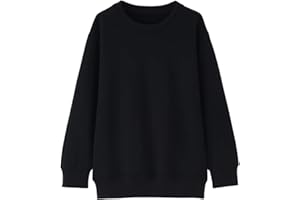 KISLOVE Little Boys Crewneck Sweatshirt Long Sleeve Solid Tops Toddler Boys Pullover Jumper Children Clothes for Unisex Kids, 5-14 years