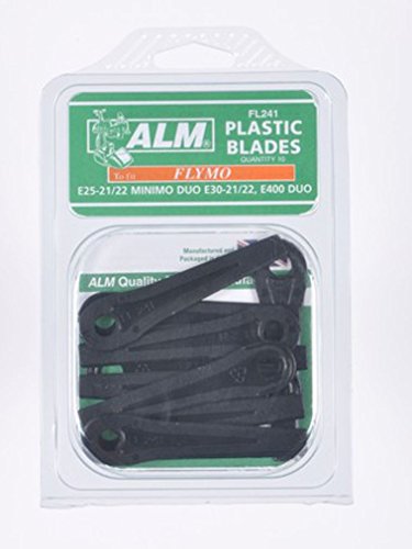 ALM Flymo Minimo Duo E25 E30 Plastic Blades FL241 Pack of 10