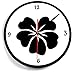 Produktbild dufgbiSchwarze Blume Küche Wanduhr Wohnzimmer Büro Hängen Kunststoff Acryl Kunst Clock Vinyl Aufkleber