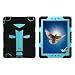 Produktbild Schutzhülle für iPad 3, meaci (TM) Apple iPad 3 Silikon Bumper Pad und Kunststoff Dual Layer Combo mit Kickstand stoßfest kindersichere Schutzhülle Cover & Schwarz Blau