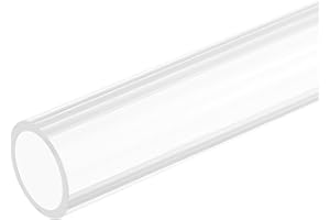sourcing map Acrylic Pipe Rigid Round Tube Clear 20 mm ID 24mm OD 305mm for Lamps and Lanterns,Water Cooling System