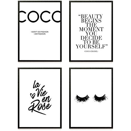 Heimlich Set di Stampe da Parete - Decorazioni da Muro per Soggiorno, Camera da Letto e Cucina - Poster Abbinati per Casa e Ufficio - 4 x A4 (21x30cm) | Senza Cornici » Coco «
