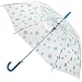 Produktbild Unbekannt Automatik - Regenschirm - blau / hellblau - Punkte - durchsichtig & transparent - Ø 90 cm - Kinderschirm & Erwachsene - sturmfest & sturmsicher - durchscheine..