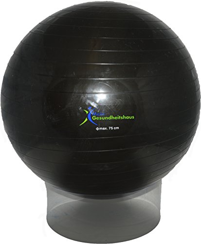 Gymnastikball schwarz 55cm, 65cm oder 75cm inkl. Pumpe