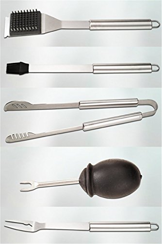 RoseFlower® 18 teilig Hochwertige Edelstahl Grillbesteck Barbeque mit Aluminium-Koffer enthalten – Perfekte Schwerlast Professionelle Grill-Werkzeug BBQ Zubehör Kit - 6