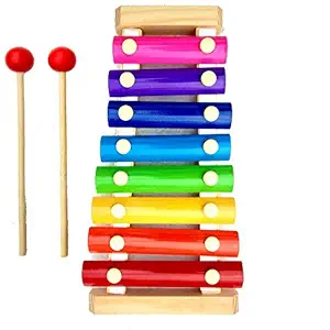 Vcare Wooden Xylophone for Kids Musical Instrument Piano Toy for Babies, Kids, Childrens with 8 Note (Multicolor)