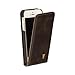 Price comparison product image TORRO Premium Leather Flip Case compatible with iPhone SE. Genuine Dark Brown Leather Flip Down Case for Apple iPhone SE, iPhone 5S and iPhone 5 - Dark Brown