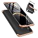 Produktbild Huawei Honor 9 lite Handyhülle, LaiXin Huawei Honor 9 lite Hülle mit Tempered Glas Schutzglas 360 Grad Case Schutzhülle PC Plastik Cover Kratzfeste Stoßdämpfende Bumper - Gold/Schwarz