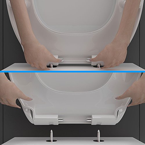 Design Stand WC mit Geberit Spülgarnitur Keramik Toilette Spülkasten WC Set WC-Sitz mit Soft-Close (Quick-Release Funktion) - 5