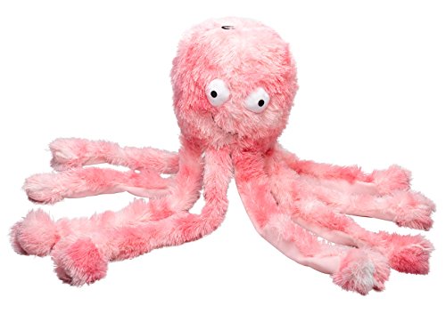 Gor PetsMummy Octopus Soft Faux Fur Squeaky Crinkly Puppy Dog Interactive Play Toy 38cm (Pink)