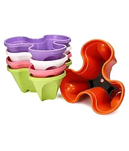 Delavala 5 Tier Stacking Flower Pot Tower Stackable Vertical Plastic Garden Planter Vegetable Flower Strawberry Planter Pot Grow Fresh Herbs Indoor Outdoo