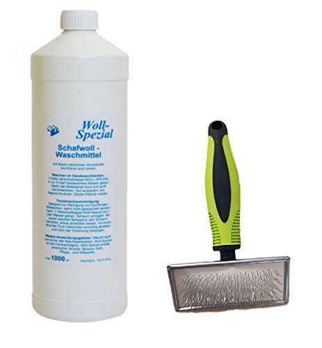 Preisvergleich Produktbild SET Lammfellbürste und Waschmittel mit Lanolin zum Schaffell