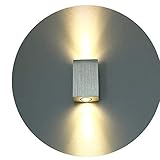 grafner aluminium wandlampe 【Energiesparend】 - Leistung: 6W, Betriebsspannung: AC85V ~ 266V, Lichtquellefarbe:Warmweiß, niederiger Stromverbrauch, ohne Blitz und IR- oder UV-Strahlung, Augenschutz.