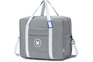 BAGZY Bagage Cabine 45x36x20 Easyjet Sac a Dos Voyage Cabine Avion Pliable 32L Bagage à Main Valise Imperméable Sac de Week-End Sac d'Hôpital Sac de Sport de Gym Sac de Transport Hommes Femmes Gris