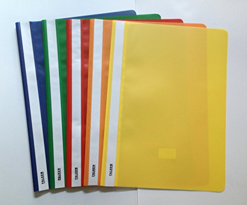 15 Stk. Falken Schnellhefter DIN A4 PP-Folie farbig sortiert, Vorderdeckel transparent