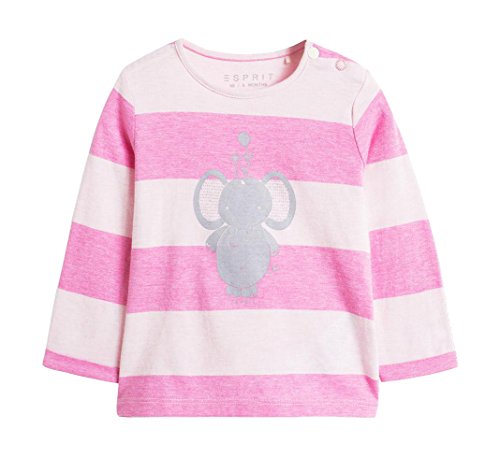 ESPRIT Baby-Girls Elefant Long Sleeve T-Shirt, Pink, 0-3 Months (Manufacturer Size:56)