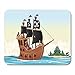 Produktbild Luancrop Mauspads Bunte Insel-Gruppe Karikatur-Piraten auf Schiff am Seecharakter-Seemann Mousepad für Laptop, Tischrechner-Zusätze Mini Office Supplies Mouse Mats