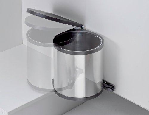Abfallsammler rund 15L silber Einbaumülleimer Mülltrennsystem Küche Wesco ab 40cm Schrankbreite - 2