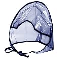 Waterproof Rain Bonnet Hat w Full Cut Visor & Netting for Men/Women (Unisex), Navy, One size