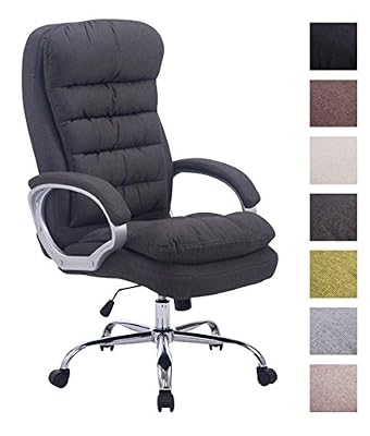 CLP Fauteuil de bureau commode VANCOUVER XXL tissu, capacité de charge jusqu´à 235 kg, rembourrage de qualité supérieure gris foncé