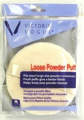 Victoria Vogue Loose Powder Puff (Round) (3-Pack) 4 inches diameter