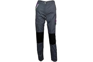 Fashion Sécurité Pantalon de Travail Femme Gris et Violet Résistant, Confortable et Tendance - Bricolage et Jardinage