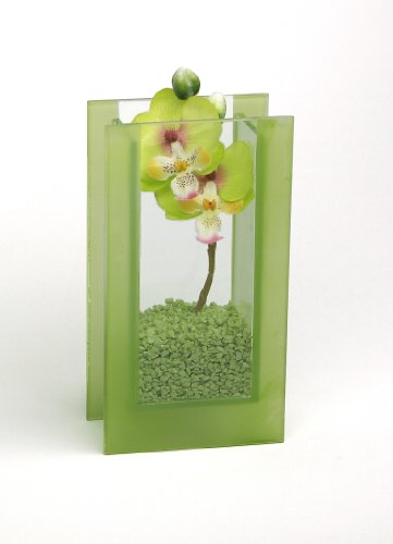 My Home Glas-Vase "Orchideen", grün