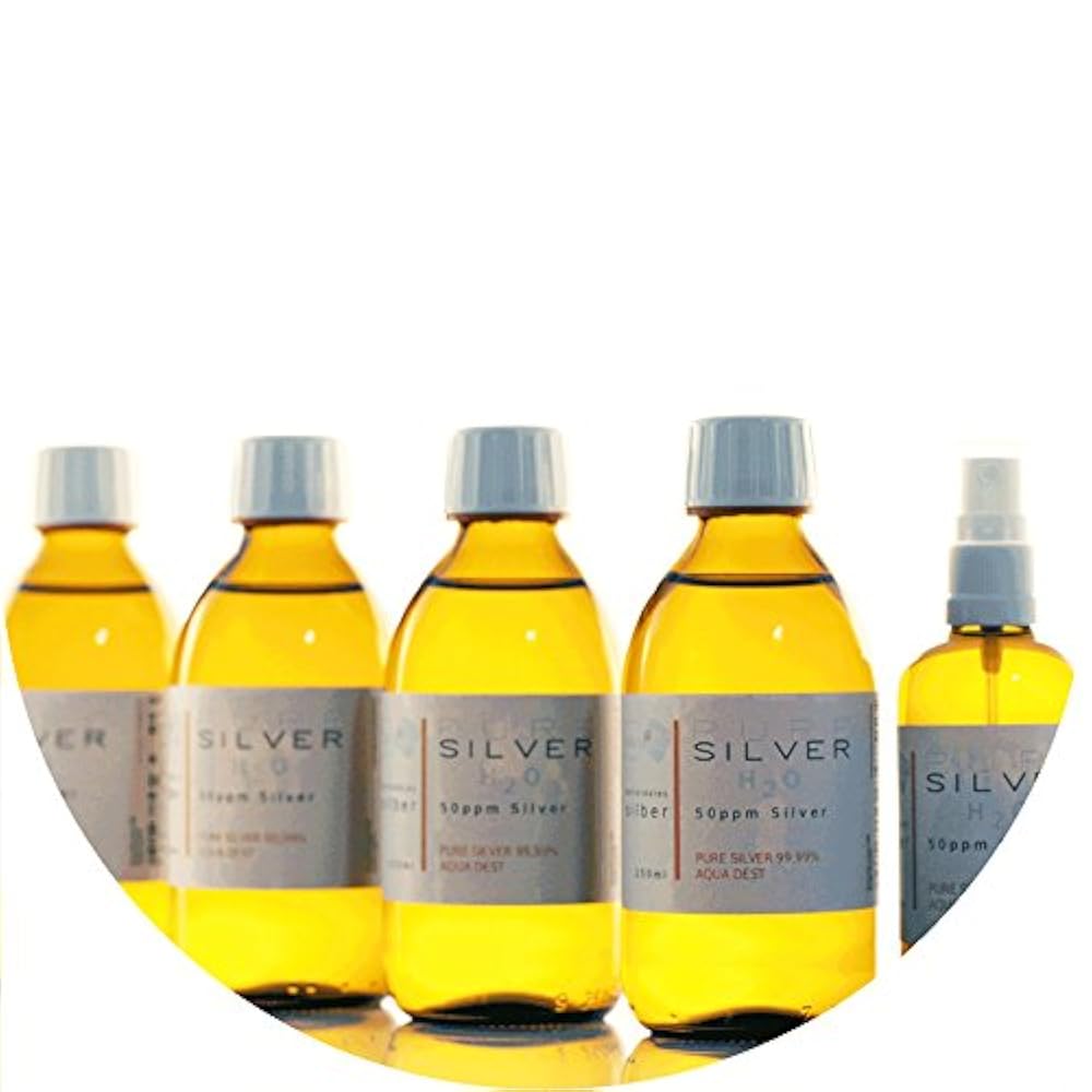 1100ml Kolloidales Silber (4x 250ml/50ppm) + Spray (100ml/50ppm) Reinheit & Qualität seit 2012