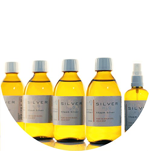 1100ml Kolloidales Silber (4x 250ml/50ppm) + Spray (100ml/50ppm) Reinheit & Qualität seit 2012