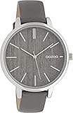 Oozoo Damenuhr mit Lederband 42 MM Grau Holz/Grau C9745