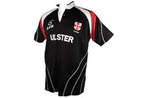 LIVE FOR RUGBY Ulster Rugby Breathable Shirt Black/Red/White Available in Sizes X-Small-3XL