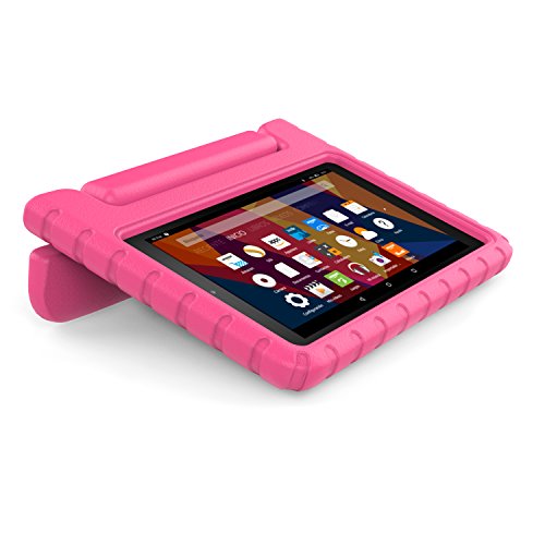 MoKo Fire 7 2015 Hülle – Superleicht EVA Stoßfest Kinderfreundlich Kinder Schutzhülle mit umwandelbarer Handgriff Handle und Standfunktion für Amazon Fire 7.0 Zoll (5. Generation – 2015 Modell), Magenta - 2