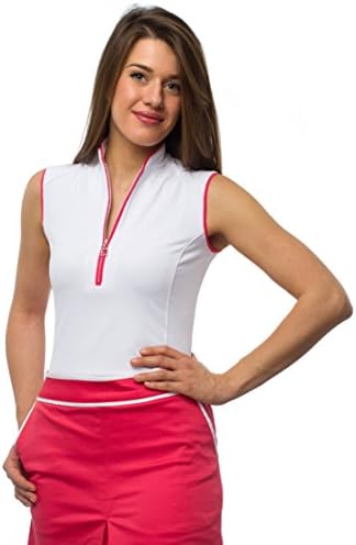 Elisabetta Women's Golf Sleeveless Technical Jersey Fabric, Womens, White