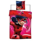  Miraculous Lady Bug Funda de edredón con Funda de Almohada - 200 x 140 cm - Juego Ladybug
