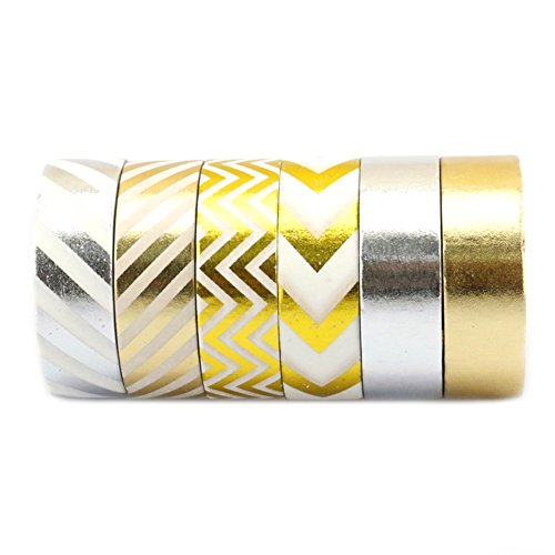 Très Chic Mailanda 6er Set Washi Tape Masking tape Klebeband Dekoband(C6) - 6